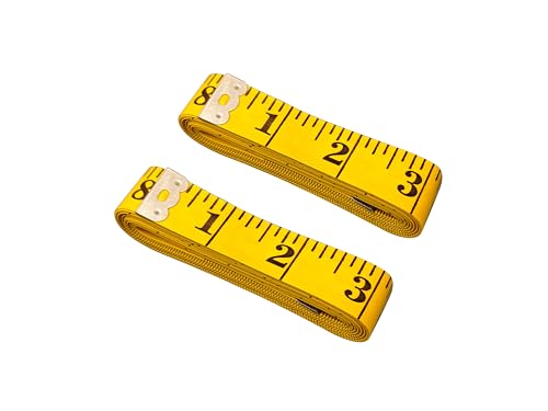 4 Pack Soft Tape Measure Double Scale 120-inch/300cm, Fabric Craft Tape Measure & Medical Body Measurement, Sewing Flexible Vinyl Ruler & Measuring Tape for Body Weight Loss (White) (Yellow*2) - color: Yellow*2