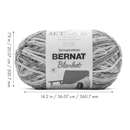 Bernat Blanket 600G - 1 Pack of 431 Yards/21.2 oz Surf 100% Polyester Yarn - color: Surf