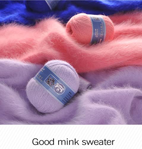 3 Balls Mink Cashmere Yarn, Luxury Fur Hairy Long Plush Mink Cashmere Yarn for Hand Knitting Crochet DIY Project 150g (Orange) - color: Orange