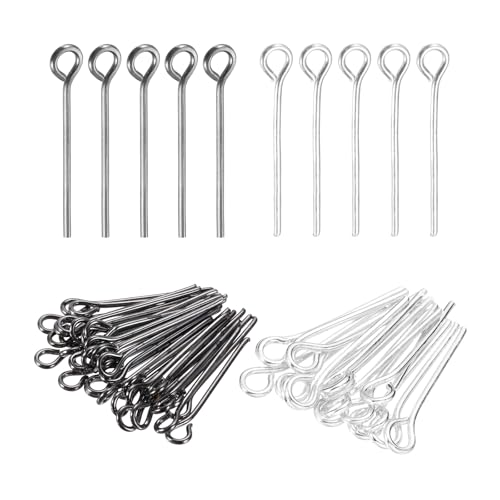PATIKIL 0.8 Inch Eye Pins, Jewelry Making Headpins Straight Pins Findings Bendable for DIY Craft Bracelet Necklace Earring Pendant Making Supplies-400Pcs(Silver Dark Gray) - color: Silver Dark Gray, size: 0.8 Inch