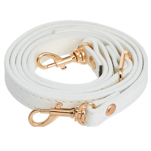 RAYNAG Leather Crossbody Strap Replacement, Adjustable Purse Strap, Handbag Shoulder Strap Replacement with Gold Hardware, White - color: White With Gold Hardware