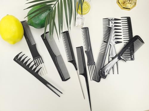 10 Pcs Comb Set for Hair Stylists - Professional Variety Pack with Combs for All Hair Types and Styles