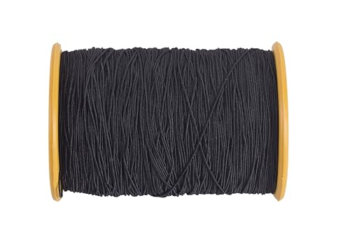 0.5mm Elastic Sewing Thread, 1100 Yards Black&White | Stretchy Sewing Thread for Knitting, Shirring, Smocking, Gathering,Ruching, Beading - color: Black&white