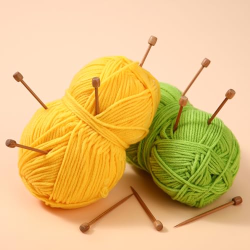 Luinabio 20 Pcs Crochet Marking Pins Mini Knitting Needles, 2.75 Inch Bamboo Smooth Single Pointed Short Sewing Pins Knitting Needles Ami Sticks for Beginners DIY Craft Crochet Supplies(Nut Brown) - color: Nut Brown