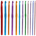 Bivethoi 12 Pcs Aluminum Crochet Hook Multicolor Knitting Needles | Crochet Hooks Bulk, Craft Yarn, For Beginners - size: 2mm-8mm