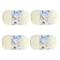 4 Rolls Comfy Blend Milk Wool Plain Knitting & Crochet Yarn Bulk Starter Kit for Colorful Craft DIY - color: IVORY