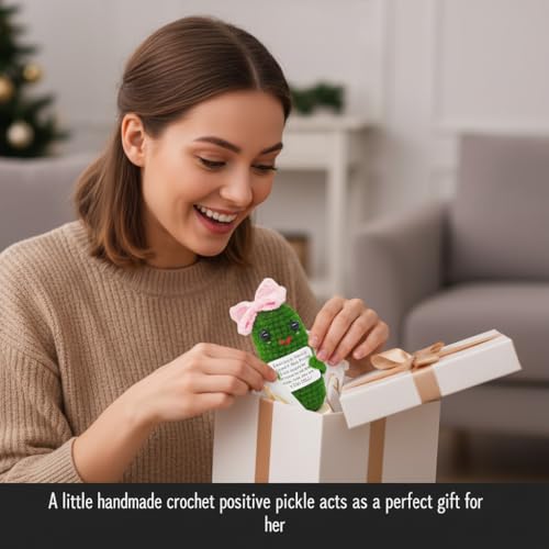 Emotional Support Positive Encouraing Pickle Knitted Crochet Plush Gifts | Handmade Crochet Pickle Love Gifts for Girlfriend Wife Friend Her Mother Day Thanksgiving Christmas - style: pickle 11