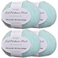 Kid-Silk Mohair Yarn, Lace Weight, 4 Balls 100g, 1420 yds | Yarnique 325m Per Ball | More Yardage | Sweaters & Tops | Stable Stitches (05 Mint Aqua) - color: 05 Mint Aqua