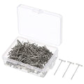 PATIKIL 1.25 Inch T-Pins, 200 Pack Stainless Steel Blocking Pin Needles for Modelling Crafts, Silver - size: 32mm