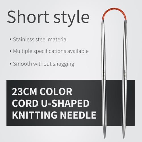 US1/2.25mm9-inchFlexibleCircular Double-Pointed KnittingNeedles,3-Piece Set | Perfect for knitting socks, stuffed animals, fingerless gloves, coasters, and other small, delicate knitting projects - size: 2.25MM