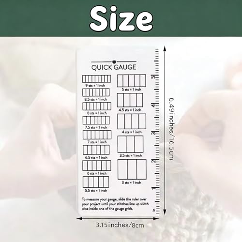 Quick Gauge Ruler for Knitting & Crochet, Stitch Measurement Tool | Effortless stitch counting with a clear grid design, No manual counting required, Perfect for sewing projects
