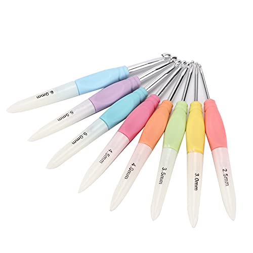 Crochet Hooks 8 Pieces Soft Nonslip Good Grip Hooded Knitting Needle Set for Weaving Home Use