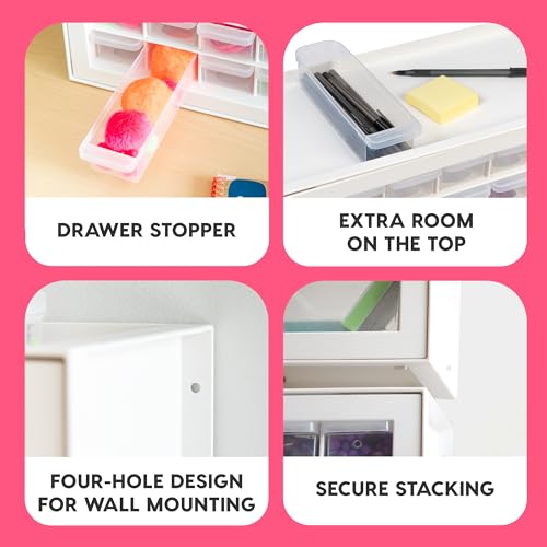 IRIS USA 64-Drawer Screw Organizer, Hardware Storage, Made in USA, White | Wall mountable, Stackable, Art & Craft Supplies, Beads, Gem Stones, Building Bricks, Garage Tool Storage - color: White, size: 64 Drawer