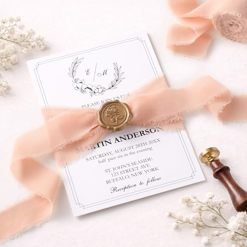 DORIS HOME Handmade Fringe Chiffon Ribbon 1" x 21Yd Pink & Cream | Fabric Ribbon, For Flower Bouquet/Gift Wrapping/Wedding Invitations/Party Decorations - color: Pink and Cream