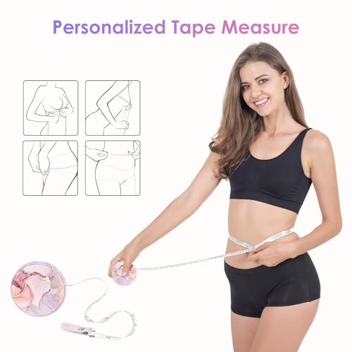 Two-Piece Sewing Tape Measure，Colour Printed Small Retractable Soft Measuring Tape for Tailor Cloth Fabric Body Measurements. - color: Marble One