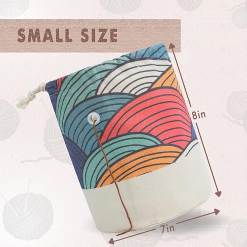 TOGETRUE Yarn Bag, Small Knitting Crochet Bag, Portable Yarn Storage Bags Organizer for Crocheting Project, Store Skein Ball, Short Knitting Needle (Small, Color Arc) - color: Color Arc, size: Small