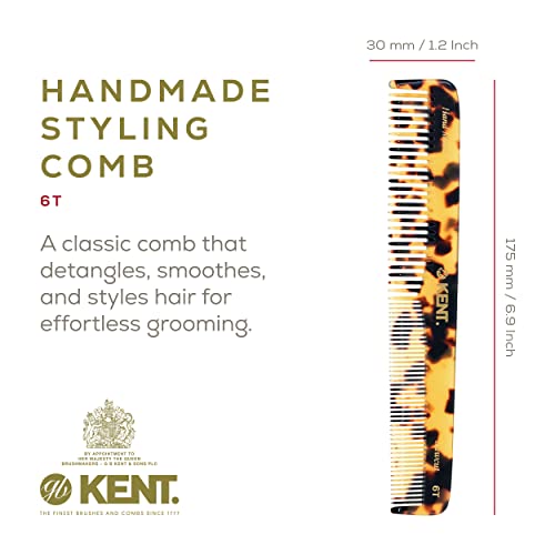 Kent 6T TY Fine Tooth and Wide Tooth Hair Comb, Handmade Styling Comb for Hair Care, Barber Combs, Beard Combs For Men, Styling Grooming for Men, Women and Kids - color: Yellow Tokyo, size: 6 Pack