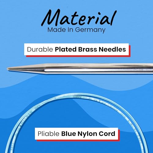 skacel by addi Rocket Circular Knitting Needles, Fixed 60 Inch (150 cm) Plated Brass Tips with Flexible Nylon Cord, 3 mm (US Size 2) - size: 3.00 mm