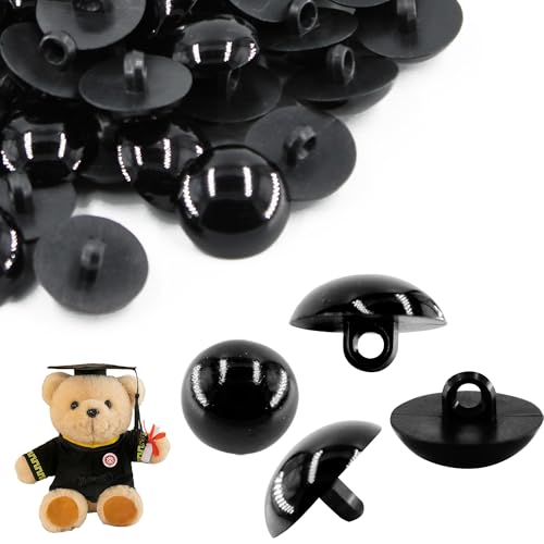 150PCS 0.79Inch Black DIY Mushroom Eyes Button, Round Plastic Safety Eyes Button Sewing Craft Eyes for Bear Crochet Puppet Plush Stuffed Animals Doll Making - size: 0.79inch/20mm