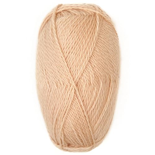 Highland Haven - 100% Highland Wool Yarn Set of 3 Skeins (150 Grams) Fingering Weight - Sourced Directly from Peru - Heavenly Soft and Perfect for Knitting and Crocheting(Fingering, Peach Nude) - color: Peach Nude, size: Fingering