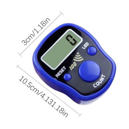 Hand Counter Clicker LED Digital Display Handheld | Finger Counter Clicker for Golf, Goods Counting, Running Laps, Knitting Rows, Participants, Game Scores, Coaching - color: Blue