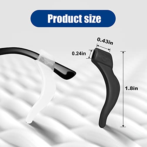 SMARTTOP Eyeglass Ear Grip-20 Pairs eye glasses ear grippers Anti-slip holders for ears,Silicone Ear Hook,glasses ear grip Retainer for Sports Glass Sunglasses Reading - color: Us-s-22a-black&clear
