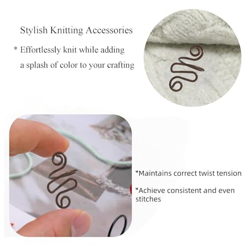2Pcs Crochet Rings for Finger, Adjustable Open Yarn Guide Crochet Tension Ring for Crocheting Knitting Accessories Supplies Metal Yarn Tension Loop Ring for Finger (Brown), SATONBEYI - color: Brown-2P