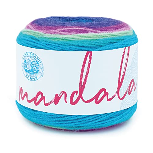 (1 Skein) Lion Brand Yarn Mandala Yarn, Troll | Variegated Light DK 100% Acrylic Knit & Crochet Fiber, Baby Projects, Blankets, Colorful Cloths, Self-Striping Shawls - color: Troll, size: 1 Pack