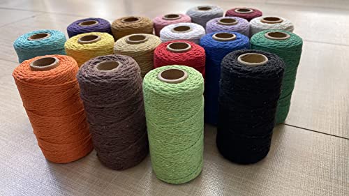 (109 Yards/1.5mm/35 Colors Optional) Macrame Cord Craft Macramé Cotton Baker Twine Craft Making Knitting Cord Rope DIY Wedding Decor Supply Christmas Wrapping String Rope (Black) - color: Black