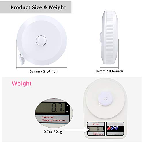 DiCUNO 3-Pack Soft Retractable Measuring Tape, 60-Inch 1.5 Meter, White | Measuring Tape for Pocket, Body Tailor Sewing Craft Cloth, Medical Nursing, Tape Measure - color: White*3pcs