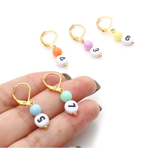 ArrErr 10 Pack Stitch Markers Knitting Crochet Locking Stitch Marker Knitting Needle Counter with 0~9 Number Clasp Clip Charms for Crochet Hooks Crochet Kit Acrylic Yarn Skeins Rows Keeping Track