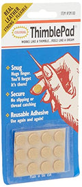 Colonial Needle Co Leather Thimble Pad 1 Sheet of 12 Pads - size: Medium
