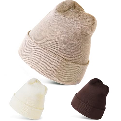 Beanies Hats for Men Women Winter Hat 4-Pack / 3-Pack - color: 3-pack Coffee/Cream White/Beige