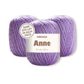 CIRCULO Anne Yarn Pack, 1641 yds for Knitting & Crochet, 3 Balls of 100% Mercerized Brazilian Virgin Cotton, Soft Fingering Weight, Color 6399 Azalea - color: Purple (6399 - Azalea), style: 3-Pack