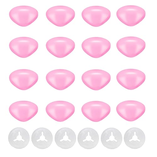 Thalinfayi 12 * 16mm Safety Nose Triangle Pink Craft Nose for Crocheting | 100pcs Plastic Crochet Nose and Washers for DIY Crafts Amigurumi Stuffed Animals Teddy Bear Handmade Projects - color: Pink, size: 12*16mm
