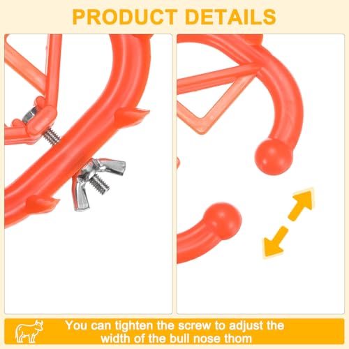 M METERXITY 10-Pack Cow Nose Rings Set, Plastic Farm Livestock Cow Nose Clip with 0.79" Long Spikes for Farm Cattle Prevent Milk Sucking [Orange/Yellow] - color: Orange/Yellow