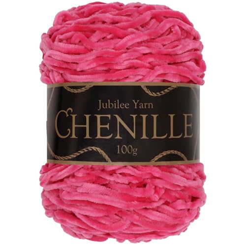 JubileeYarn Chenille Yarn - 100g/Cake Worsted Polyester - Bubblegum - 1 Cake - color: 026 Bubblegum, size: 1 Unit