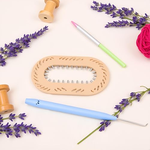 2Pcs Knitting Loom Hook Crochet Hook for Knifty Loom Hook Tool with Handle Knitting Sewing Tools Durable and Fashion, Crochet Hooks