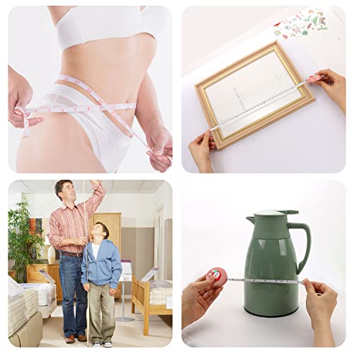 3 Pack Measuring Tape Retractable, Mini Soft Cartoon 60Inch Measuring Tape for Body Flexible Tape Measure for Tailor Sewing Craft Cutting Ruler Tools Height Waist Weight Loss Measure Tape - color: Yellow + White +Pink