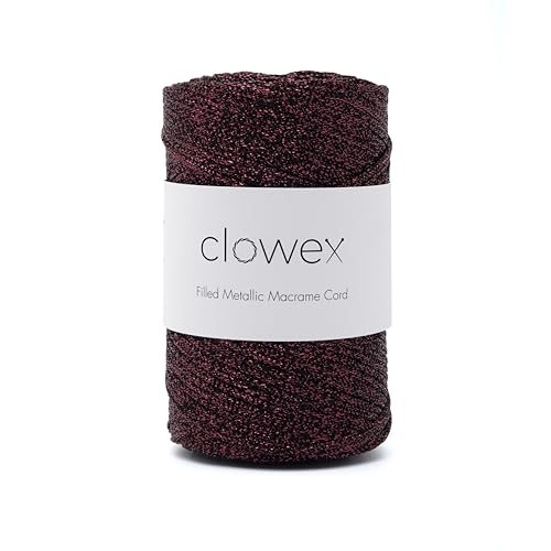 Sparkle Glitter Braided Macrame Cord 2.5mm x 820 ft, Metallic Lurex Shiny Crochet Yarn 273 yds for Bag, Purse, Runner, placemat (1, Fuchsia) - color: Fuchsia