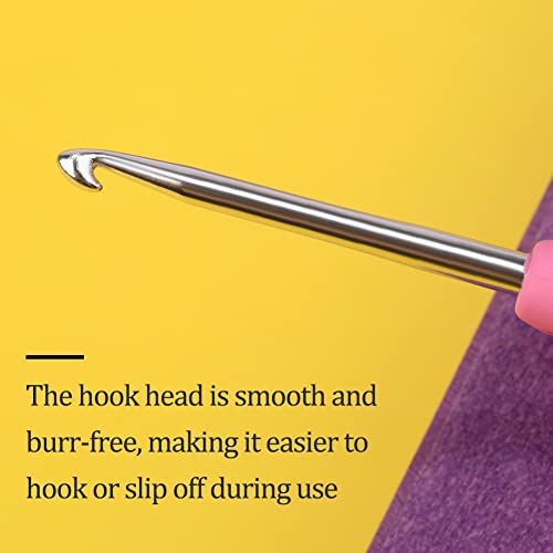 QMNNMA 3 mm Crochet Hook, Ergonomic Crochet Hooks for Arthritic Hands | Crochet Needles for Yarn, Knitting Needles for Beginners, Left-handed People Crocheting Yarn, Good for Making Blankets - size: 3mm