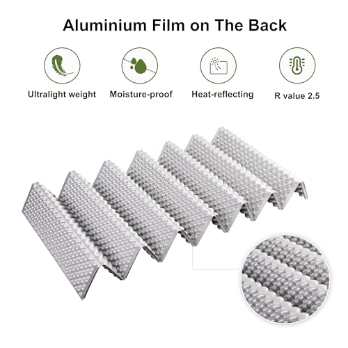 YIKI Thick Foam Sleeping Pad for Camping, Backpacking Sleeping Pad | 0.9" Thick Closed Cell Foam, Ultralight Waterproof Foldable Camping Mat, Heat Reflective Tent Pad for Hiking, Travel, Outdoor - color: Green