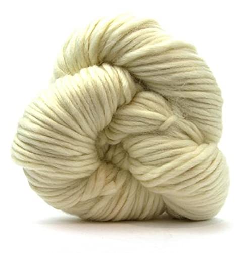 Revolution Fibers Merino Super Bulky (Chunky) Weight Yarn | 200 Grams, Approx 140 Yards, Thick Undyed White Yarn for Knitting, Crochet, Soft and Fuzzy Woolen Hank for Blankets, Sweaters, Hats