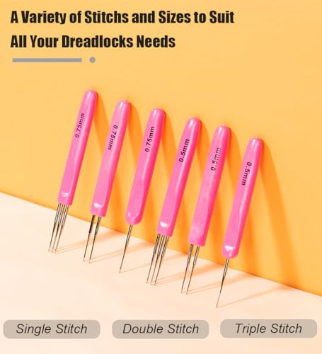 Weabetfu Dreadlocks Crochet Hooks with Ergonomic Handle,Dreadlock Needle Tool for Craft,Dreadlock Crochet Hook for Hair 0.5mm 1 Hook - size: 1 Hook 0.5mm