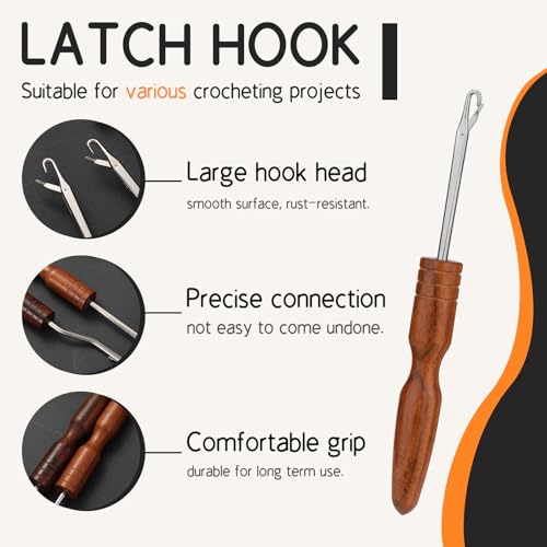 Giwrmu Latch Hook Tool, Straight Latch Hooks, Rug Hook (Type 3) | Crochet Needle for Hair, Hair Crochet Hook, Crochet Rug, Micro Braids, Hair Extension, Carpet Crafts - color: Type 3, size: Straight Hook