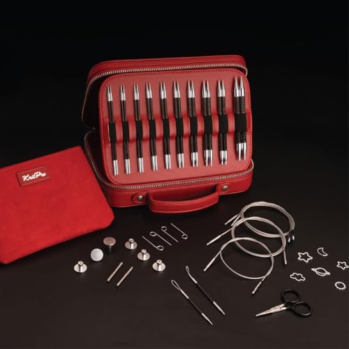 KnitPro Karbonz Élan Interchangeable Needles Premium Gift Set 5" (13cm) | 10 US Sizes (2.5 to 11)