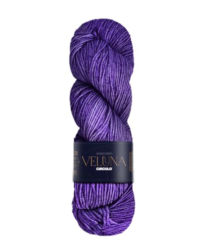 CIRCULO Veluna Yarn, Hand-Dyed Superwash Merino Wool, 100g / 382 Yards (350m), Fingering Weight, Premium Ultra Soft Luxury Fiber for Knitting & Crochet, Color 6013 - Distant Paradise - color: 6013 - Distant Paradise, style: 1-Pack