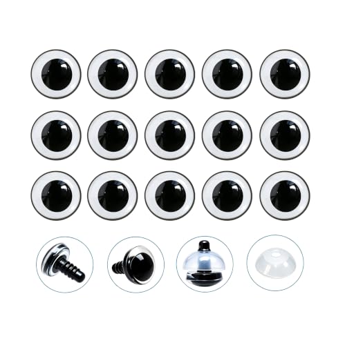 100Pcs 3D Clear Safety Eyes and Washers - Thalinfayi 14mm Round Pupils Safety Eyes Crochet Amigurumi Eyes for DIY Crochet Doll, Amigurumi, Crafts Supplies - color: Round Pupils Safety Eyes, size: 14mm(0.55inch)