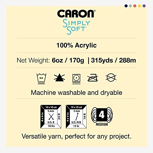 Caron Simply Soft Yarn for Crocheting & Knitting, Cobalt Blue, 3-Pack | #4 Worsted Medium, Soft 100% Acrylic Yarn for Crochet, Knitting, Blankets and Crafts, 315 Yards, 170.1g/6oz per skein - color: Cobalt Blue, style: Simply Soft