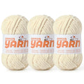 Soft Chunky Chenille Yarn for Crocheting-(300g/10.58oz) Bulky Knitting Crochet Yarn for Blankets-(150m/164yds) Fluffy Velvet Baby Yarn for Amigurumi&Crafts.(3 Beige) - color: 3 Beige